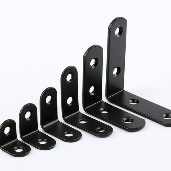 Worgeous L Shaped Corner Brace Black 12Pcs 1.2X1.2X0.08In