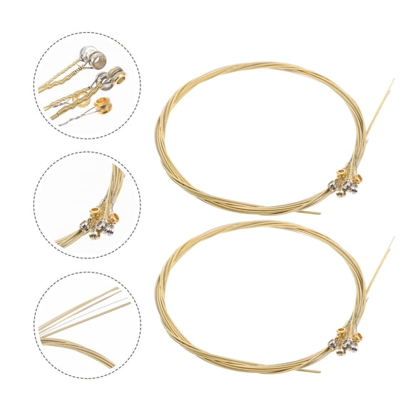 Worgeous 12Pcs Convenient Guitar Strings Practical Changing String for Folk Guitar