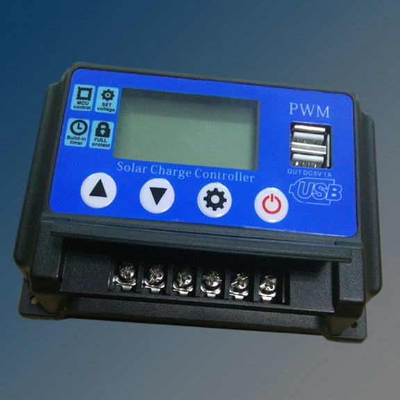 Worgeous 12V/24V 20A Dual USB Power Socket Solar Controller Garden Field Outdoor Street Light Controller