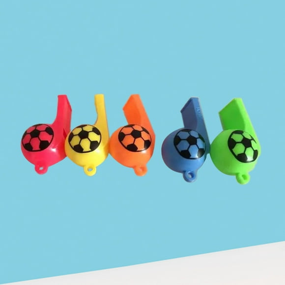 Worgeous 12pcs Plastic Colorful Whistle Football Cheerleading Referee Whistle Kids Sports Whistle Toy for Sports Outdoor Activity