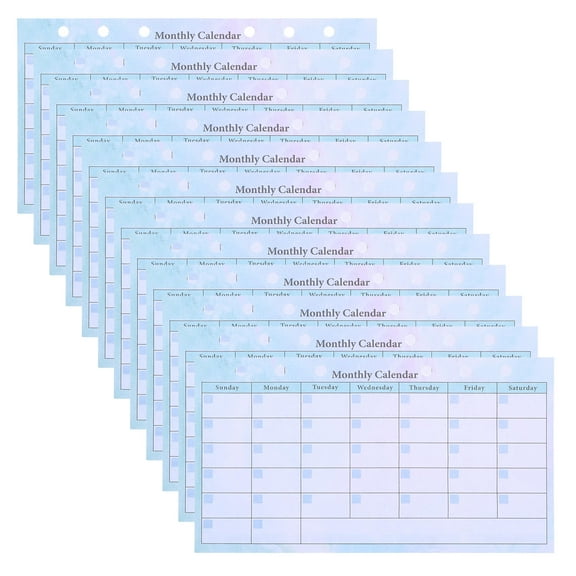 Worgeous 14 Sheets Monthly Planner Refill Paper Undated Weekly Planner Inserts For Binder Budget Planner Journals Notebook 6 Ring Loose Leaf