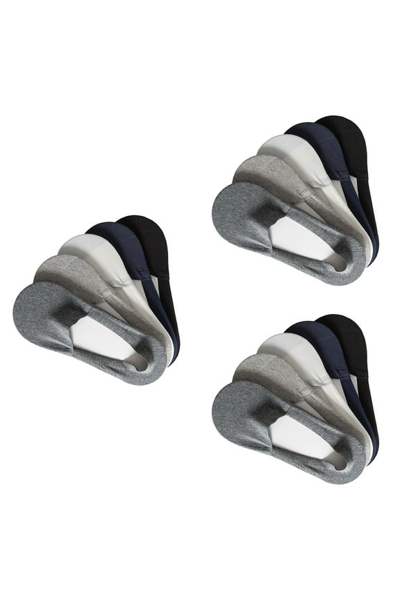 15 Pairs Low-cut Liners Socks Non Cotton Boat Hidden Invisible Socks for Men ( White + Dark Blue + Light Gray + Dark Gray)