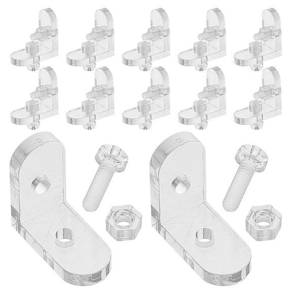 Worgeous 15 Pcs Clear Brackets for Shelves Cabinet Shelf Pegs Transparent