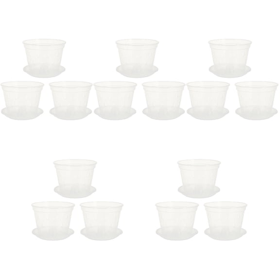 Worgeous 15 Sets Garden Mesh Net Pot Hanging Flower Planter Clear Planting Flowerpots