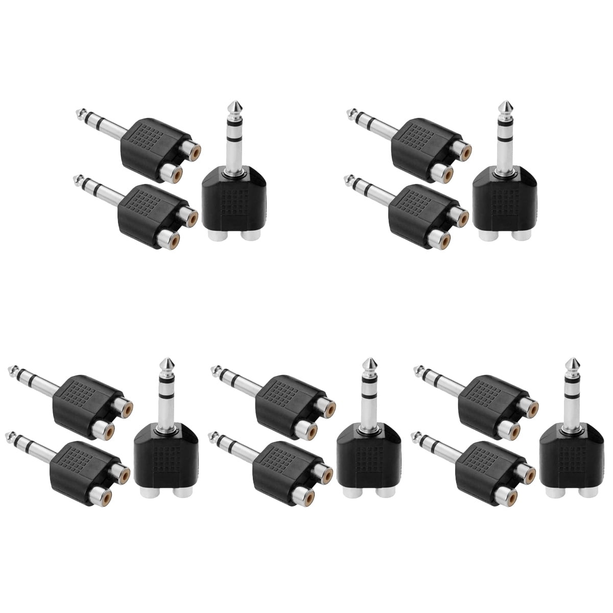 Worgeous 15 pcs Rca To 1/4 Inch Adapter Speaker Y Adapter Audio ...