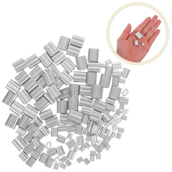 Worgeous 150pcs Aluminum Crimping Sleeves Wire Rope Sleeve Cable Crimping Tool