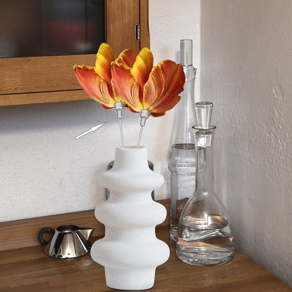 Raindrops Floral Arrangement Stems Silver Cylindrical Flower Fixing 15Pcs 7.86X0.71X0.71in