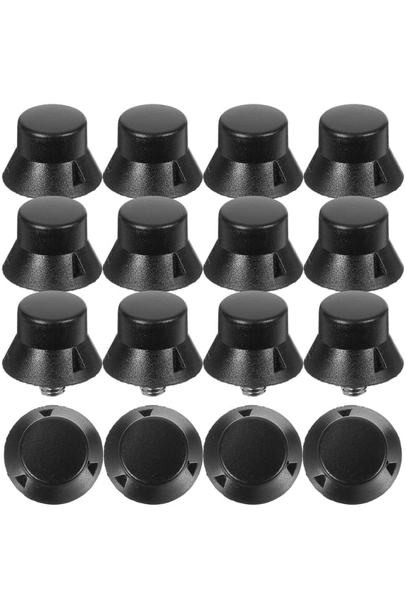 Black Non-Slip Football Shoe Studs 15pcs Lightweight Nylon with Rubber Material for Enhanced