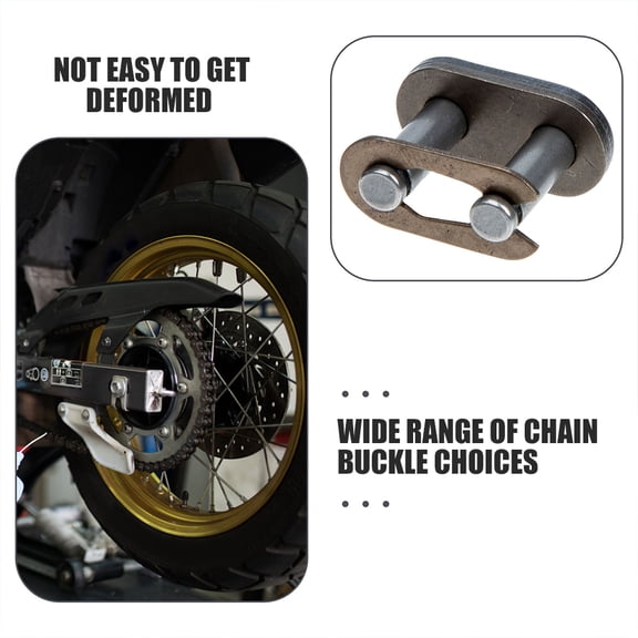 Worgeous  16 Pcs Motorcycle Accessories Chain Connecting Buckle Quick Release Link Roller Silver