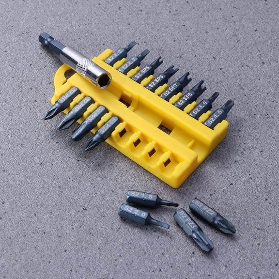 Worgeous 16 in 1 Pentagon Screwdriver Bits S2 Steel Magnetic Extension Bit Holder for Drilling Use Multi Color