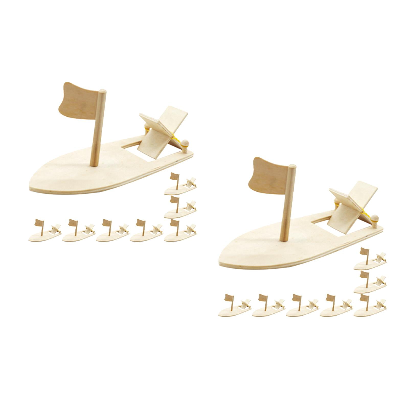 Mini Wooden Boat Model - Small Decorative Ornament For Garden, Bonsai, Or Shelf
