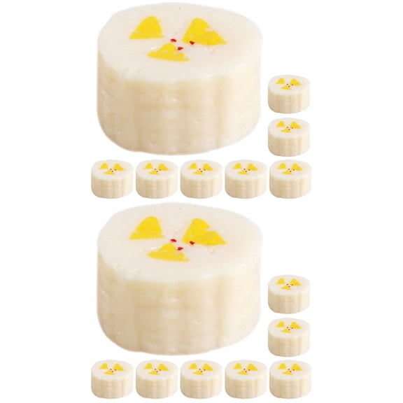 Worgeous 16 pcs Lifelike Artificial Fruit Model Fake Banana Slices Tabletop Decoration Fake Food Model for Display