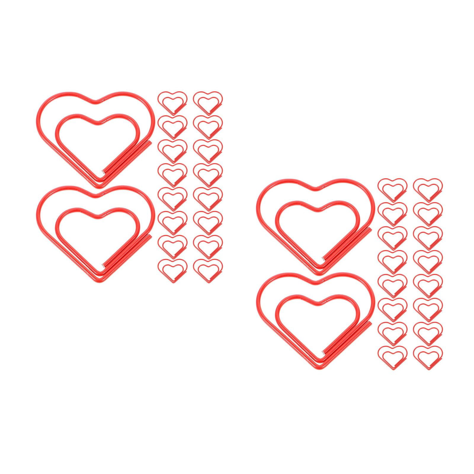 ADDHAT Goohochy Red Heart Design Metal Paper Clips for Secure Document Holding