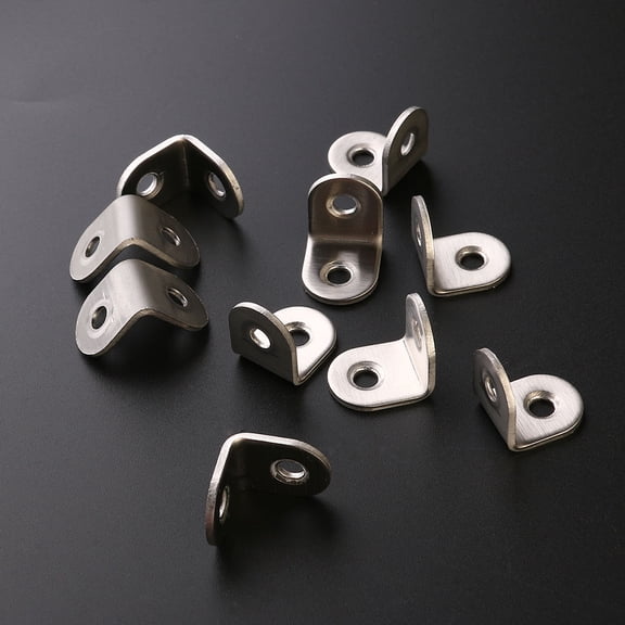 Worgeous 16pcs Stainless Steel 2mm-Thick Angle Code 90 Degree Angle Brackets Code Corner Connector