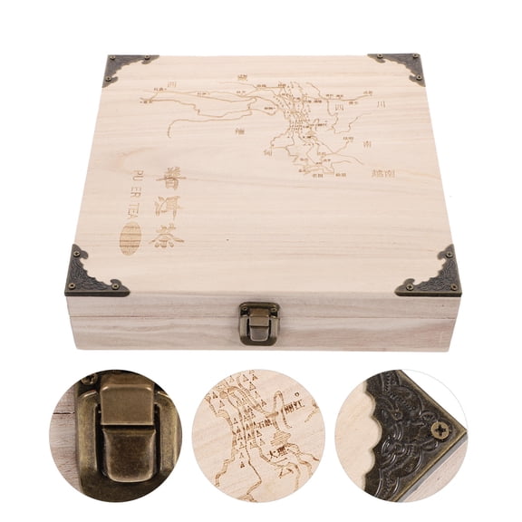 Worgeous 1PC Delicate Tea Packaging Box Practical Pu 'er Tea Cake Box Gift Box (Beige)