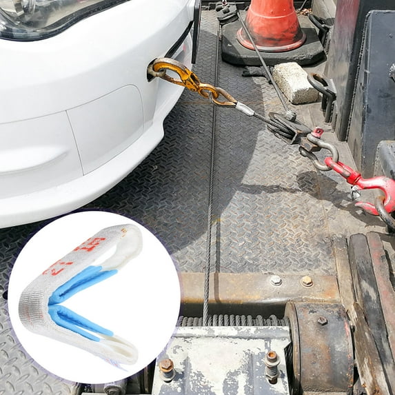 Worgeous 1PC Heavy Duty Flat Car Trailer Tow Rope, 4-Layer Thickened Hauling Rope for Outdoor Use, Capacity, 1 Meter Length