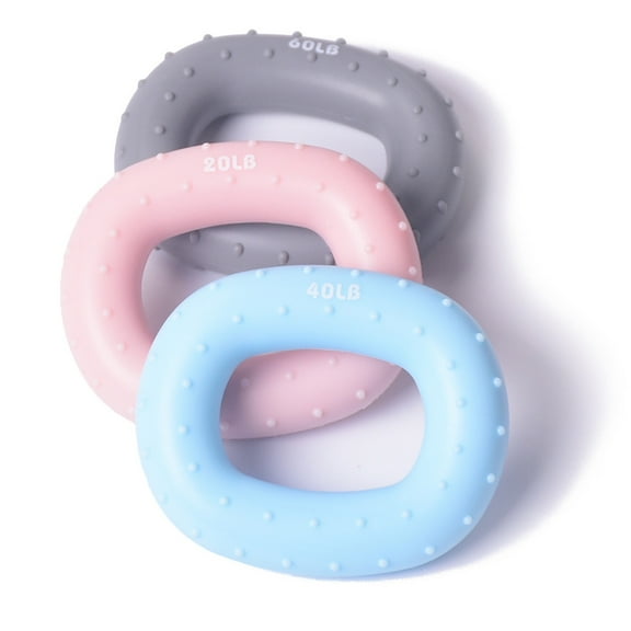 Worgeous 1PC Hand Grip Squeeze Ring Finger Strengthener Ring Practical Hand Gripper Durable Wrist Force Trainer for Home Gym (60 Pounds, Grey)