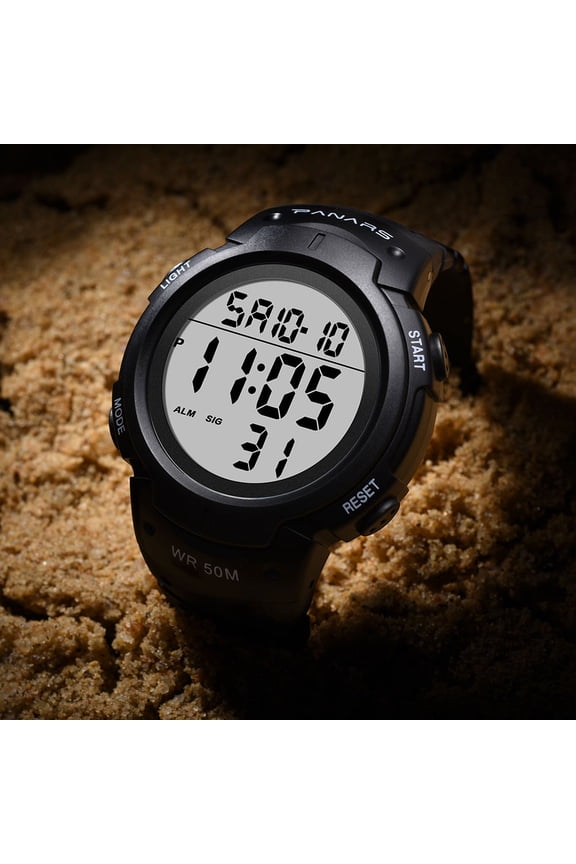 1PC Mountain-climbing Sports Electronic Watch Waterproof Sports Wrist Watch Stylish Multifunction Watch Casual Time Display Male Watch for Man Wearing(Black)