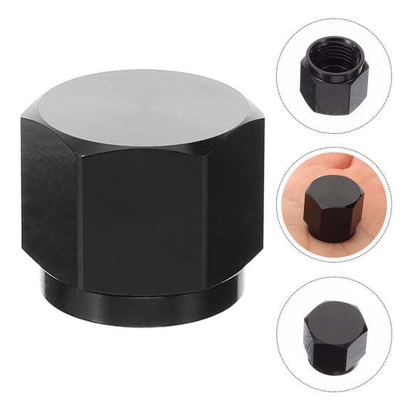 Worgeous 1Pack Aluminum Oil Tank Cap Black Aluminum Alloy for Car Accessory 1.70X1.60X1.60CM