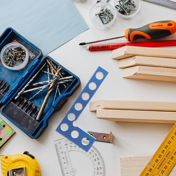 Worgeous Engineers Square Set Aluminum Alloy Blue 1Pack 3.93X1.97X0.28in