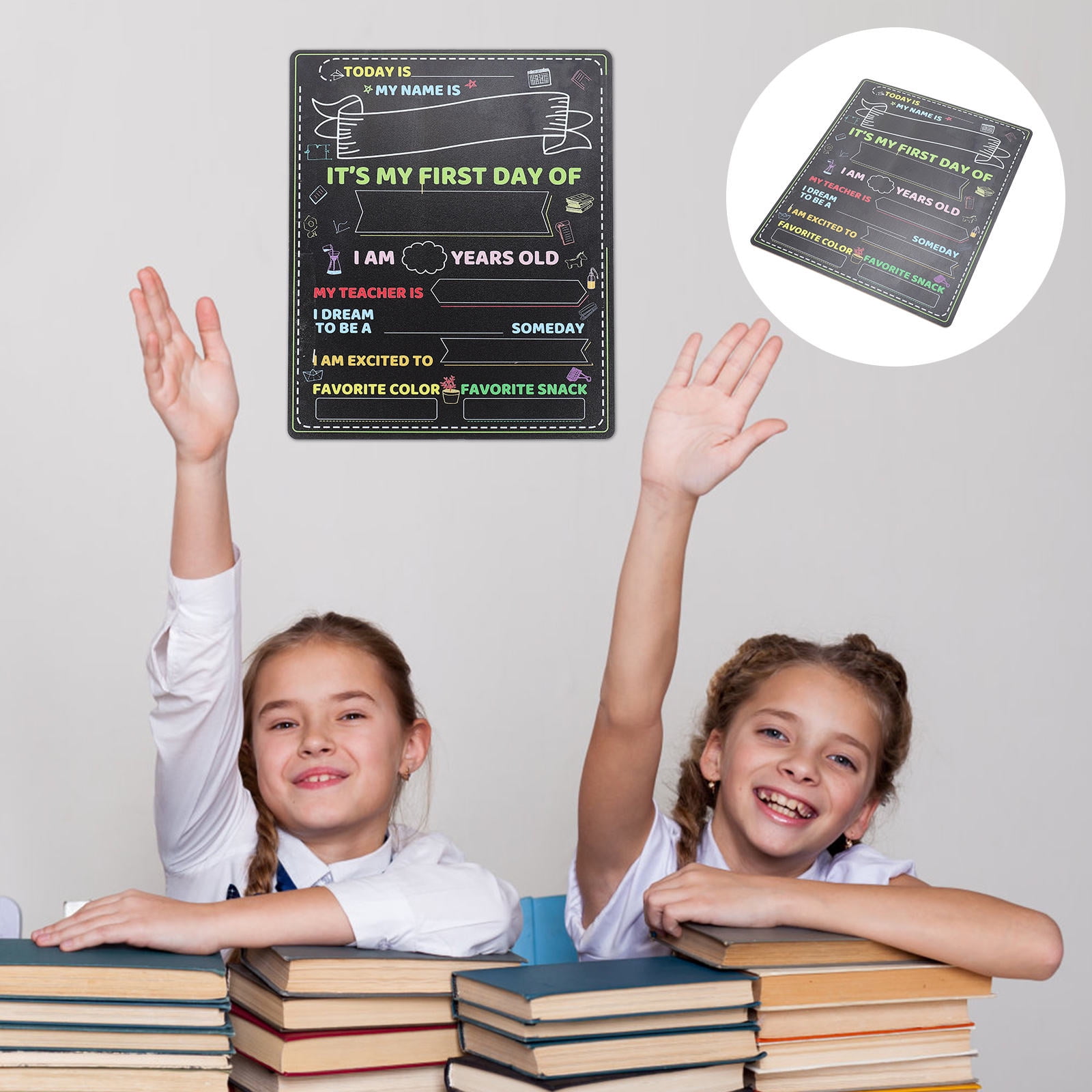 Worgeous 1Pack Graduation Photo Booth Prop for Students in School Style with Eraseable Feature 11.8x9.8in
