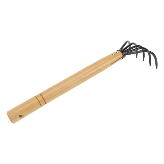 Worgeous 1Pack Hand Rake for Leaves Removal Garden Work with Carbon Steel and Wood 38.5x10cm