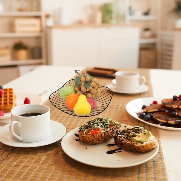 Worgeous 1Pack Large Fruit Basket Metal Shape for Kitchen Use and Dining Table Decoration