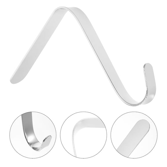 Worgeous 1Pack Metal Mantel Hook Silver Hooks for Hanging Christmas Stockings 12 5X12Cm