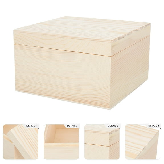FONDOTIN Elegant Pine Wood Storage Box for Home Organization, Decor, Presentation, and Multi-Purpose Use