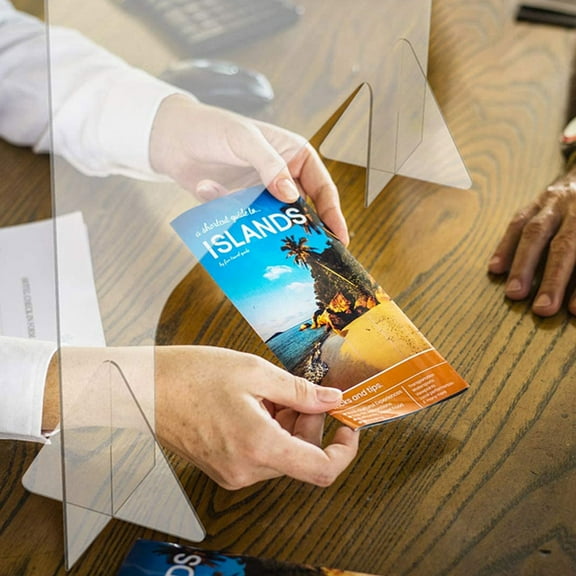 Worgeous 1Pack Transparent Isolation Plate for Office Use Acoustic Desk Privacy Panel 11.8x11.8x0.16in