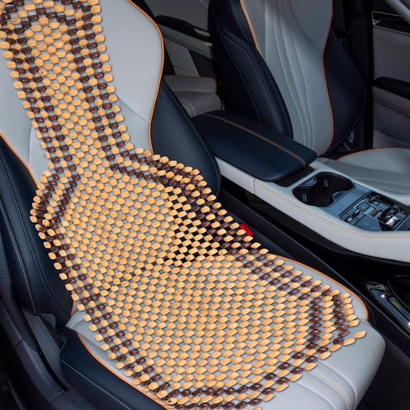 Worgeous 1Pc Car Wood Beaded Seat Cushion Durable Summer Seat Cover Useful Seat Pad