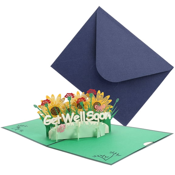 FOMIYES 1Pc Assorted Color 3D Greeting Cards Paper Blessing Cards Lightweight for Holiday