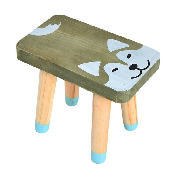 WHAMVOX Kids Wood Footstool with Premium Composite Material Grey Color for Home Use and Kids Sitting