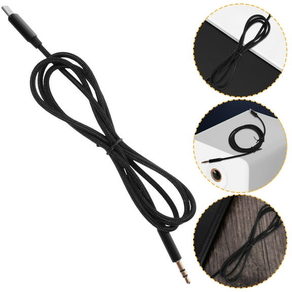 Worgeous Audio Converter Cable Usb C To Phono Adapter Black 1Pack 39.4x0.14x0.14in Woven Wire