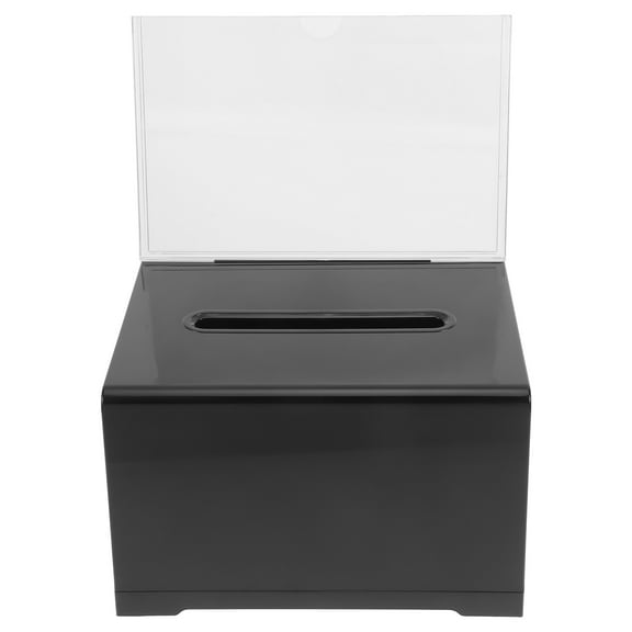 Worgeous 1Pcs Clear Donation Jar Professional Acrylic for Fundraising Events 12.00X9.00X4.00in