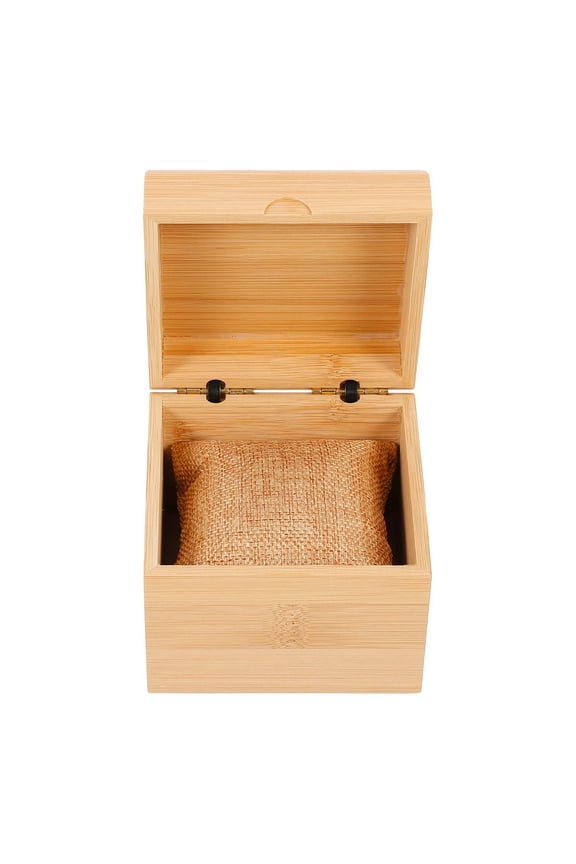 Watch Display Storage Box Wooden Light Brown 1Pack 4.01X3.93X3.54inch