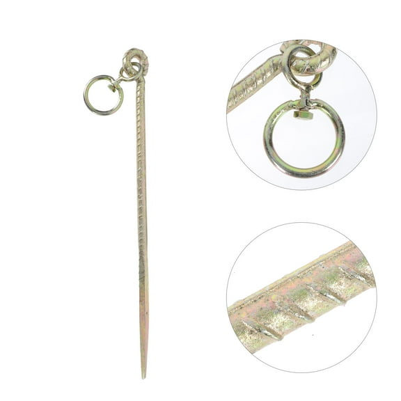 Worgeous 1Pcs Metal Tent Stakes Golden Iron Cylindrical for Hiking and Dog Equipment