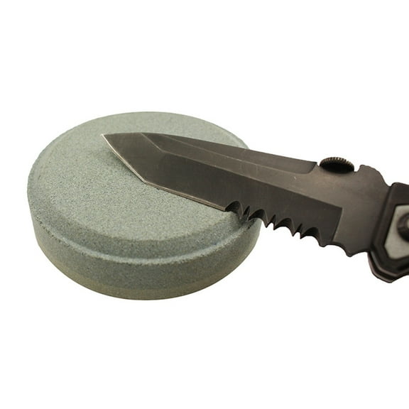 Milisten Aluminium Oxide Round Sharpening Stone for Fishermen 1Pcs 3.0x3.0x1.0in