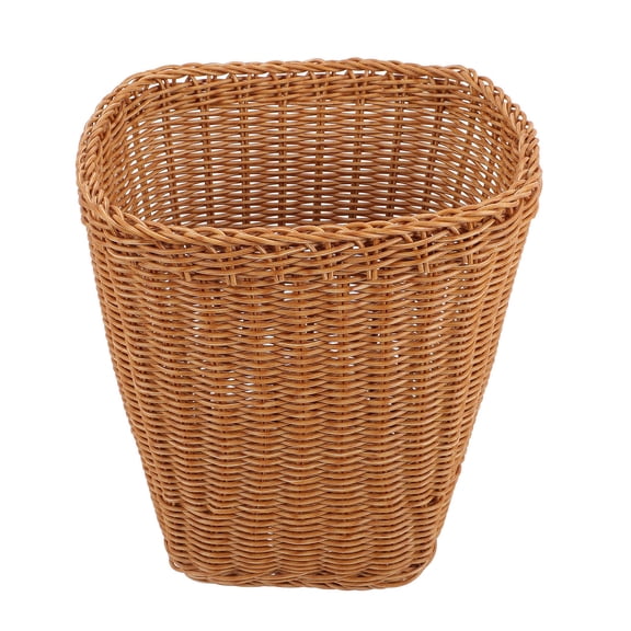 Worgeous 1Set Bathroom Waste Basket Coffee Color Round Shape Plastic Material For Use