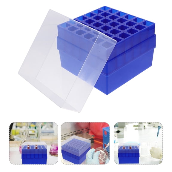 BESTYASH Test Tube Display Stands Cryogenic Storage Box Blue Plastic 1Pack