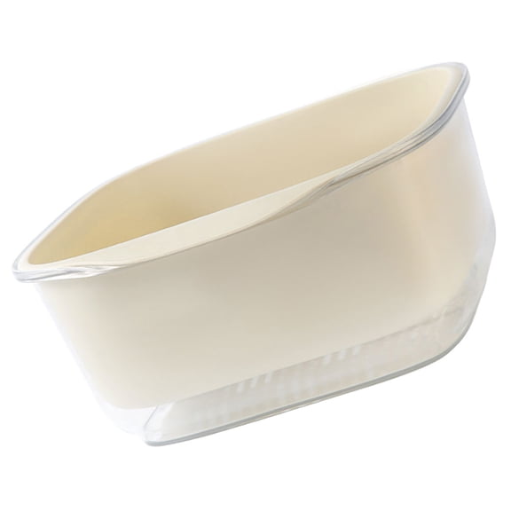 Worgeous Food Strainer Basket Colander Bowl Beige PET PP 1Pcs 10.6x9.8x4.7in
