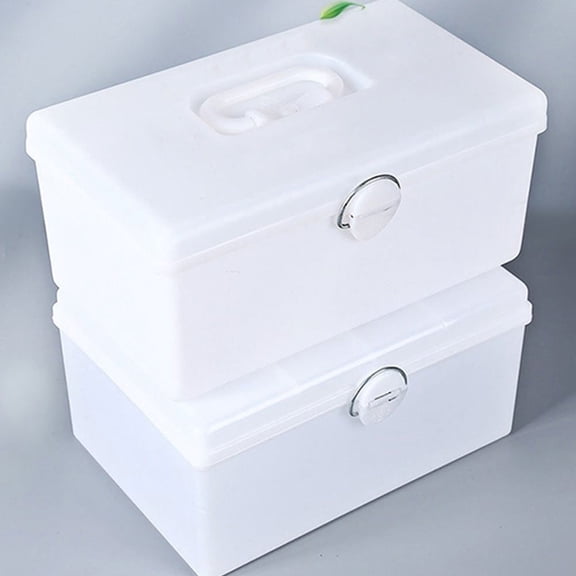 Worgeous Mahjong Storage Box Plastic White 1Pcs 11.40X7.66X5.70in