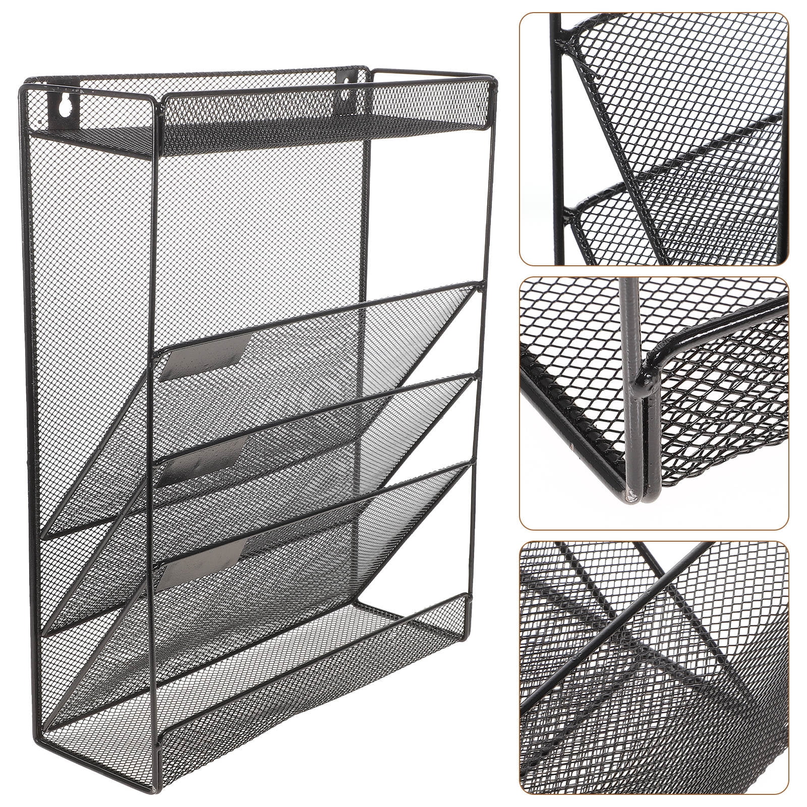 Worgeous Magazine Display Rack File Storage Black Iron 1Set 15.72X12 ...