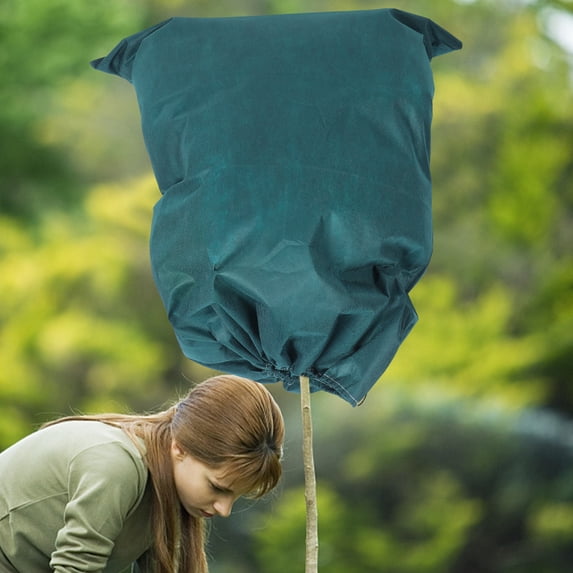 RENACLIPY Green Non-Woven Fabric Plant Protector for Cold Weather, 1 Piece Garden Frost Cover for Outdoor Plants