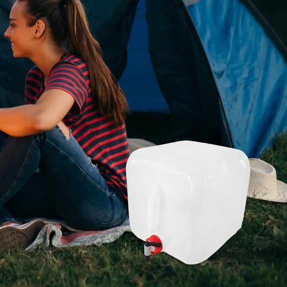 Worgeous Outdoor Water Container Collapsible Water Jug with Spigot Transparent 1Set