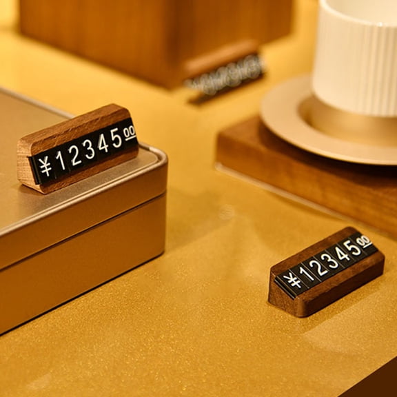 Worgeous 1Set Price Tag Cube Wooden Counter Display for Retail Shops and Commercial Stores