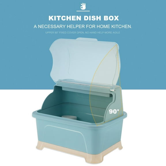 Worgeous Tableware Draining Box Blue 1Pcs 14.2x11x11in PP