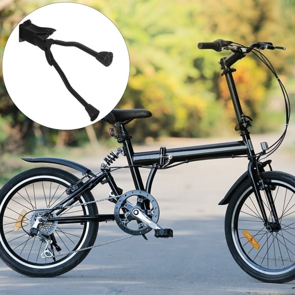 Worgeous Double Leg Bike Kickstand 1pc Side Parking Rack Support Stand Foot Brace for Mountain Bikes, Black