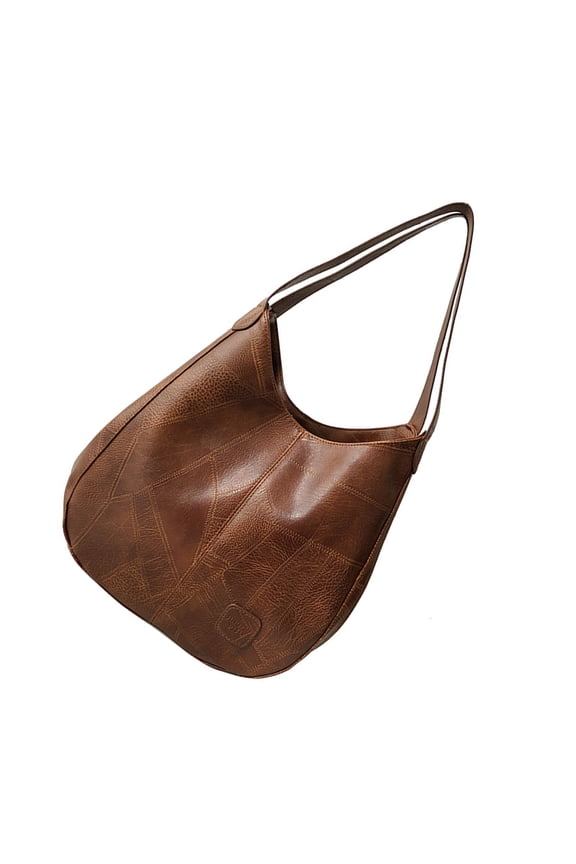 1pc Fashion Women Handbag Large Capacity Shoulder Bag Casual Tote Bag PU Storage Bag for School Shopping Light Brown