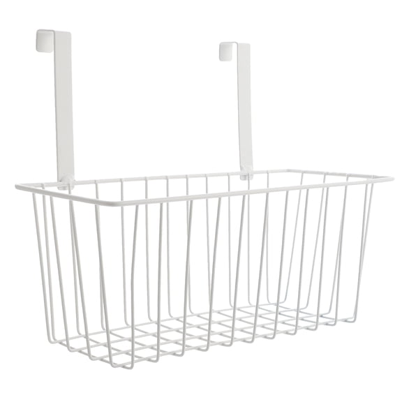 Worgeous 1pc Iron Art Multifunctional Storage Basket Iron Flower Pot Holder (White)
